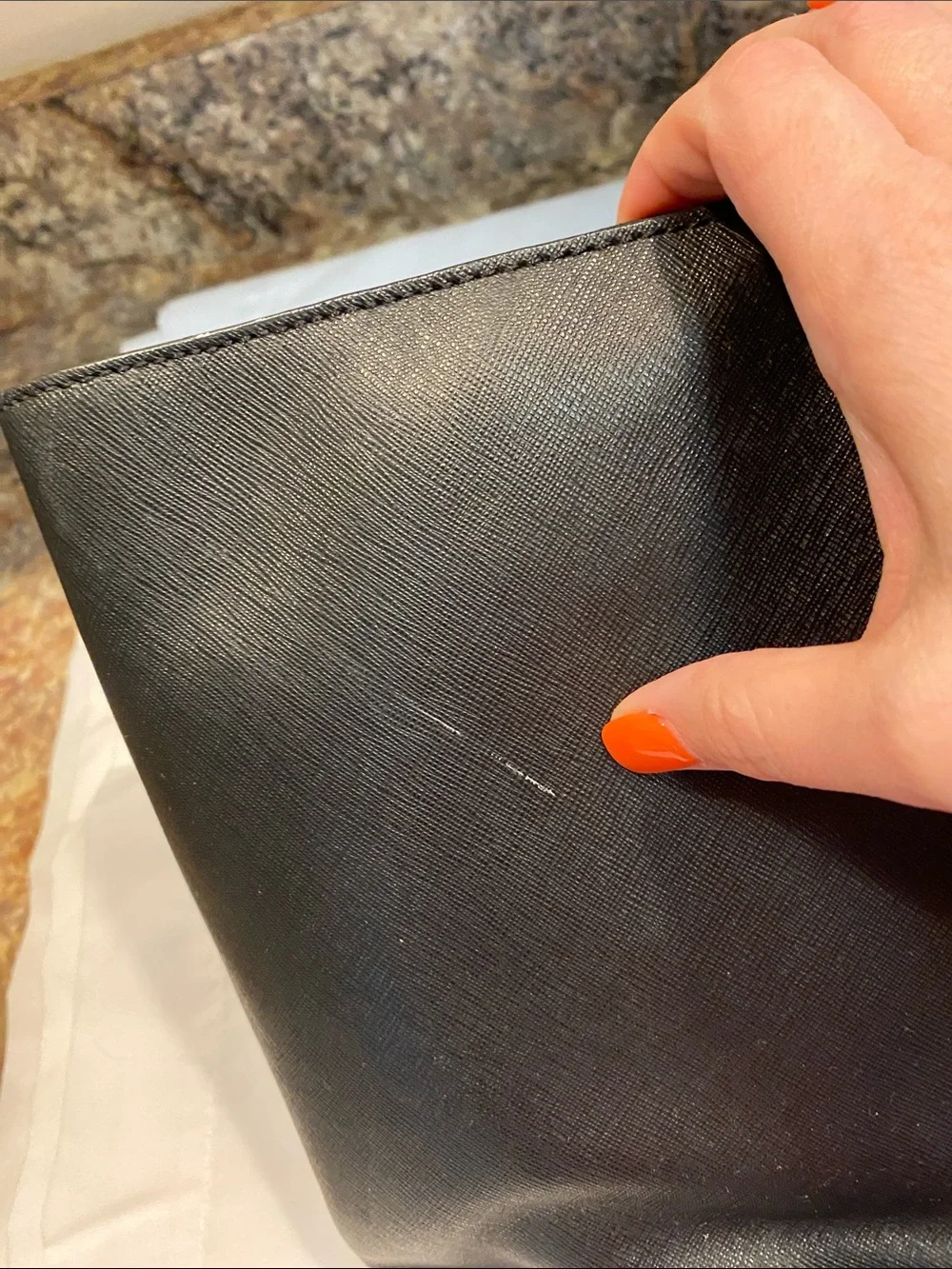Kate Spade black cow leather tote